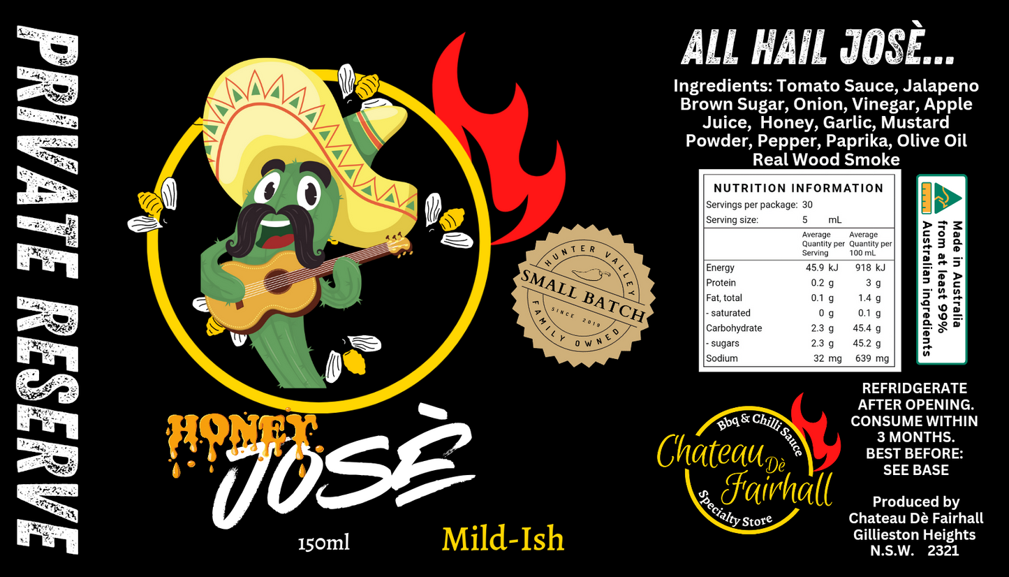 Chateau Private Reserve "Honey José" Hickory Smoked BBQ Hot Sauce 150ml