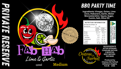 Fab Hab Lime and Garlic Hot Sauce 150ml